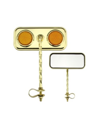Rectangle Square Twisted Mirror Gold Amber...